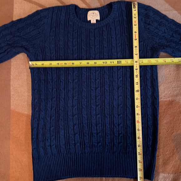 EUC Blue St. John's Bay Crew Neck Cable-Knit Pullover Sweater, M - Picture 12 of 13